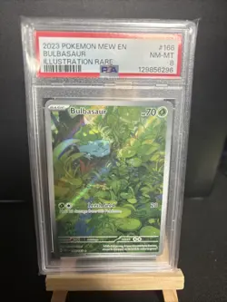 2023 POKEMON MEW EN-151 ILLUSTRATION RARE #166 BULBASAUR PSA 8 - Image 1