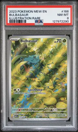 2023 POKEMON MEW EN-151 ILLUSTRATION RARE #166 BULBASAUR PSA 8 - Image 1