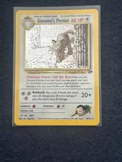 Pokemon TCG WoTC Giovanni's Persian 8/132 Gym Challenge Holo Vintage Rare LP+ - Image 3