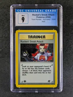 2000 Pokemon ROCKET'S SNEAK ATTACK #16/82 Team Rocket 1st Edition Holo ENG CGC 9 - Image 1