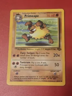Pokemon TCG Primeape Jungle set 43/64 Uncommon card WOTC 1999 - Image 1