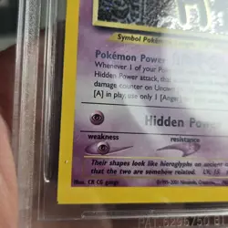 Unown Square Cut Error Miscut Neo Discovery Holo Pokemon Card BGS 8 NM/Mint - Image 5