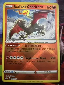 Radiant Charizard 020/159 Pokemon TCG Crown Zenith Holo NM - Image 2