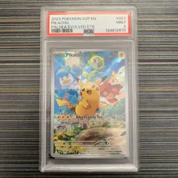 Pokemon Pikachu #027 Paldea Evolved Black Star Promo 2023 PSA 9 - Image 1