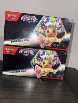 Pokemon TCG Scarlet & Violet Prismatic Evolutions Surprise Box Lot of 2 Sealed - Image 1