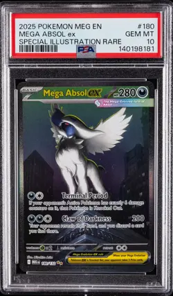 2025 POKEMON MEG EN-MEGA EVOLUTION #180 MEGA ABSOL EX PSA 10 - Image 1