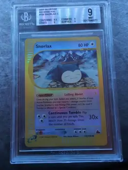 BGS 9 SNORLAX-REV.FOIL SKYRIDGE #100 2003 POKEMON MINT WOTC (POP 11) - Image 1