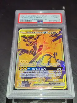 2021 POKEMON SM BLACK STAR PROMO #SM248 FULL ART/PIKACHU & ZEKROM GX PSA 9 - Image 3
