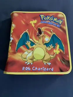 Vintage Pokemon Charizard #06 Vinyl Zipper Binder - 1998 - Nintendo - Rare - Image 1