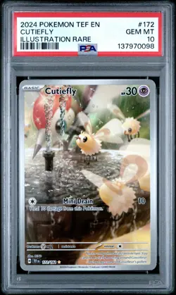 2024 POKEMON TEF EN-TEMPORAL FORCES ILLUSTRATION RARE #172 CUTIEFLY PSA 10 - Image 1