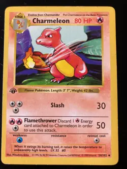 Pokemon 1st Edition Shadowless Charmeleon 24/102 Base Set Excellent Condition - Image 1