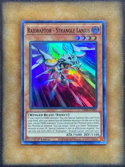 Yugioh Raidraptor - Strangle Lanius PHRA-EN005 Super Rare 1st Ed LP - Image 1