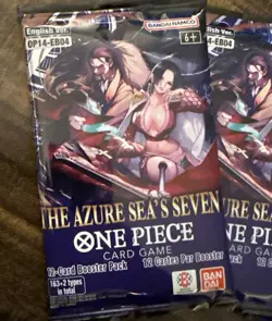 One Piece OP-14 The Azure Sea's Seven Booster Pack Lot of 5 English New Bandai - Image 2