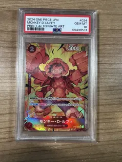 Monkey D. Luffy 2024 One Piece JAPANESE PRB-01 Alt Art #024 PSA 10 - Image 1
