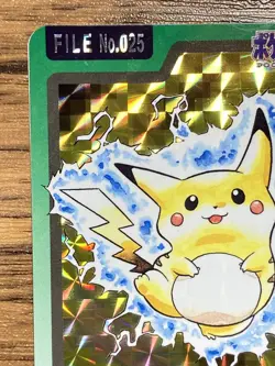 Pokemon Carddass Card Pikachu File No.25 Bandai Pocket Monsters 1997 Holo - Image 3