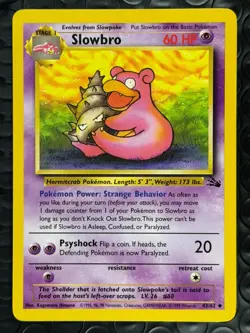 Slowbro 43/62 Base Set Series Fossil UNCOMMON Stage 1 Pokemon Card 1999 WOTC NM - Image 1
