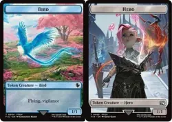 Bird (0004) Hero (0005) Double Sided Token x1 - Commander: FINAL FANTASY - NM - Image 1