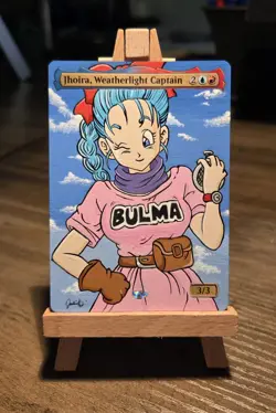 MTG Hand Painted Alter: DBZ Bulma As Jhoira Weatherlight Captain - Image 1