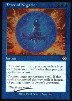 1x (09/40) Force of Negation - ETCHED FOIL - MH1 RETRO FRAME MTG Modern Horizons - Image 1