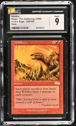 WILDFIRE Urza's Saga Rare CGC 9 MTG [Nostalgium] - Image 1