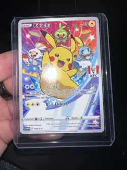 2021 Pokemon IDN S-P Pikachu Full Art KFC Chaki Kids Meal Promo #016/S-P - Image 1