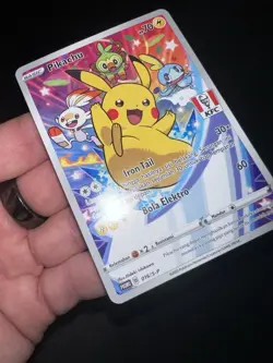 2021 Pokemon IDN S-P Pikachu Full Art KFC Chaki Kids Meal Promo #016/S-P - Image 3