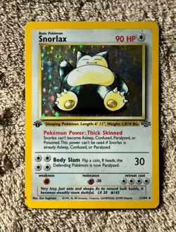 Snorlax Jungle 11/64 1st Edition Holo Pokemon WOTC Heavy Play HP - Image 1