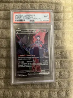 Pokemon TCG Destined Rivals Team Rockets Mewtwo EX Card 231/182 PSA 9 - Image 1