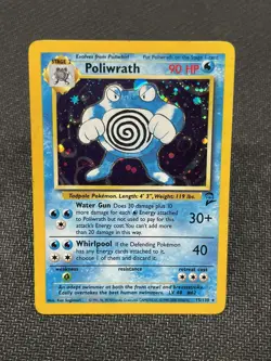 Pokemon TCG Poliwrath 15/130 Holo Rare 2000 WotC Base Set 2 - MP - Image 1