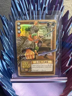 One Piece card Roronoa Zoro Straw Hat Crew Anime Japan TCG Bandai F/S 2002 - Image 1