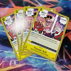 x4 Playset Thunder Bolt OP03-121 One Piece TCG English NM Pillars of Strength NM - Image 1