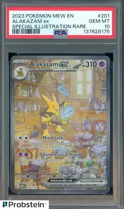 2023 Pokemon Mew EN Special Illustration Rare #201 Alakazam Ex PSA 10 GEM MINT - Image 1