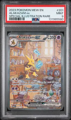 2023 POKEMON MEW EN-151 SPECIAL ILLUSTRATION RARE #201 ALAKAZAM EX PSA 9 - Image 1