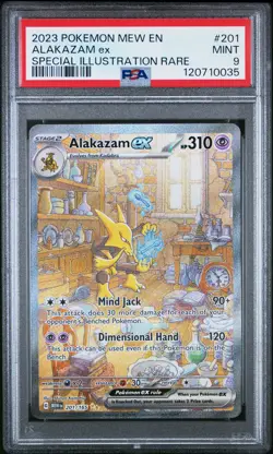 2023 POKEMON MEW EN-151 SPECIAL ILLUSTRATION RARE #201 ALAKAZAM EX PSA 9 - Image 1