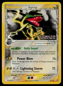 Pokemon Card Rayquaza Reverse Holo 13/113 Delta Species STAMPED - Image 1