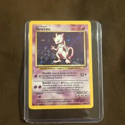 Pokemon Mewtwo TCG Base Set Holo Unlimited Rare Card 10/102 - Image 1