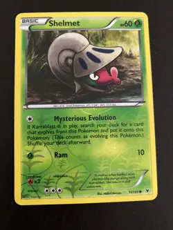 Pokemon TCG Shelmet Noble Victories 11/101 Reverse Holo Common LP - Image 1