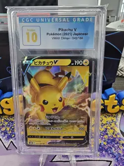 CGC Pristine 10 Pikachu V 045/189 VMAX Climax Japanese Pokemon TCG - Image 1
