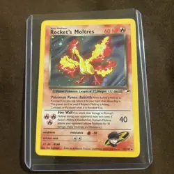 Pokemon TCG Rockets Moltres Holo Rare Card 12/132 Gym Heroes - Image 1