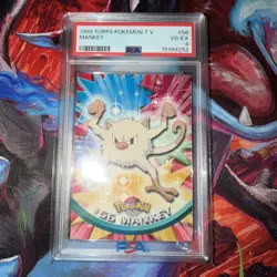 1999 TOPPS POKEMON TV #56 MANKEY PSA 4 - Image 1