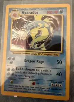 Pokemon TCG Gyarados Holo Rare Card 006/102 Base Set 1999 Unlimited - Image 1