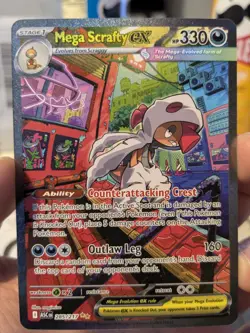 Mega Scrafty ex 285/217 Special Illustration Rare Ascended Heroes Pokemon TCG NM - Image 1