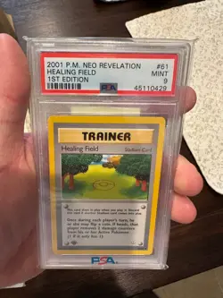 2001 Pokemon Neo Revelation 1st Edition Healing Field 61/64 PSA 9 Mint - Image 1