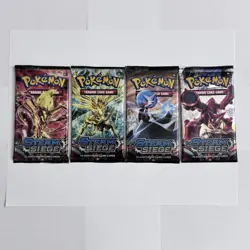 Pokemon XY Steam Siege English Booster Trading Card Game 4 Pack Lot Art Set - Image 1