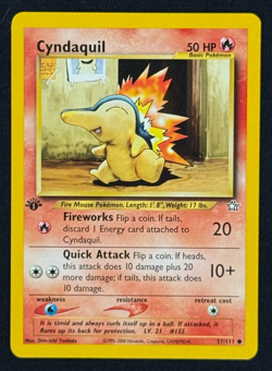 CYNDAQUIL **1st Edition** (NM) - Neo Genesis 57/111 - Pokemon Trading Card Game - Image 1