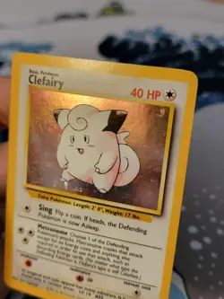 Clefairy 005/102 Base Set Holo MP-DMG Pokemon Card - Image 2