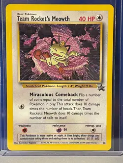 TEAM ROCKET'S MEOWTH # 18 Black Star Promo Pokemon Card WOTC tcg Nm/Mint ! - Image 1