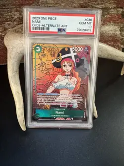 One Piece TCG Pirate Nami OP02-036 Paramount War GEM MINT PSA 10 Alt Art English - Image 1
