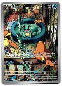 Squirtle 148/142 - Stellar Crown Illustration Rare Pokemon TCG - M/LP Card - Image 1
