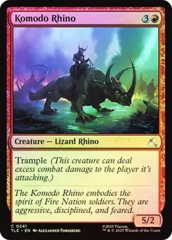 NM Foil Komodo Rhino, MTG, Avatar: The Last Airbender, Magic the Gathering, 241 - Image 1
